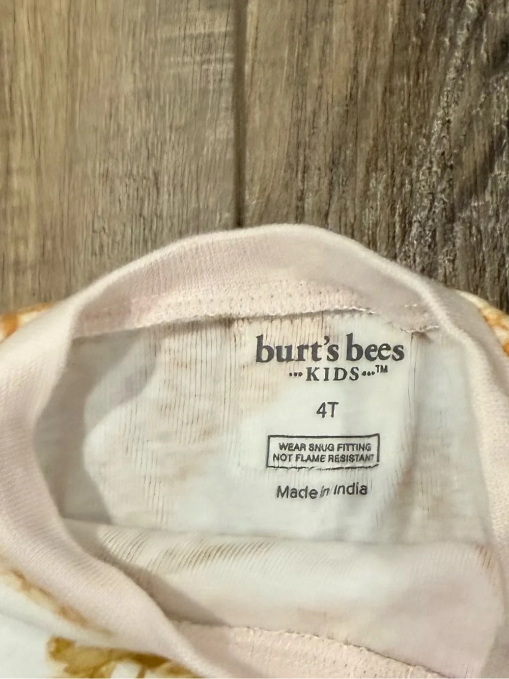 Burt’s Bees Kids Girls 4T Ice Cream Pajama Set PJs